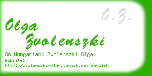 olga zvolenszki business card